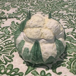 Vietri Italy Vintage Cauliflower Dish Glazed Ceramic